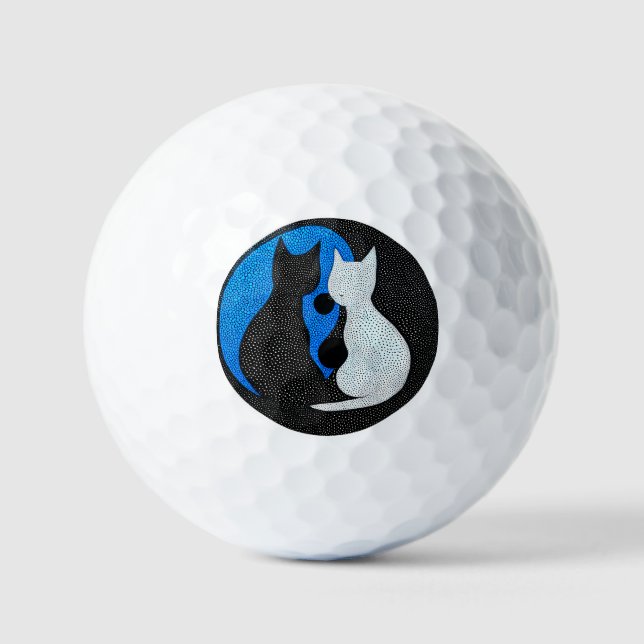 Two stylised cats golf balls (Front)