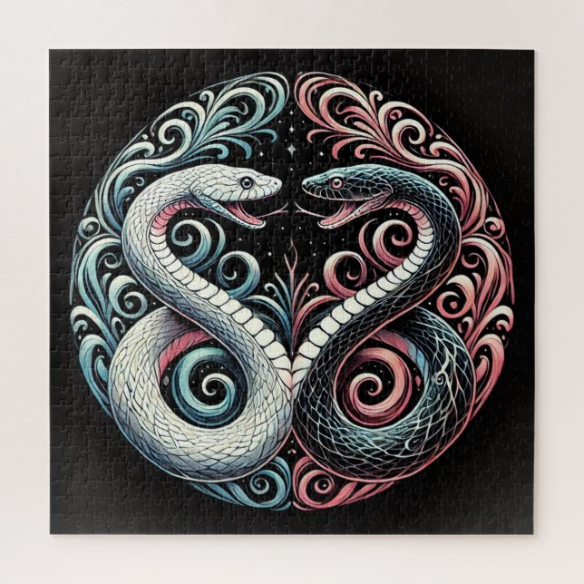 Two stylised snakes jigsaw puzzle (Vertical)