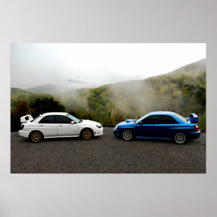 Two Subarus in the Smoky Mountains Poster