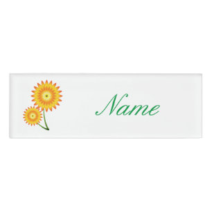 Two Sunflower Plant Thunder_Cove Name Tag