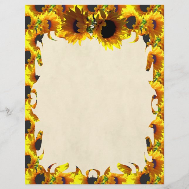 Two Sunflowers Flame Letterhead (Front)