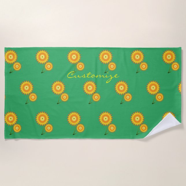 Two Sunflowers Thunder_Cove Beach Towel (Front)