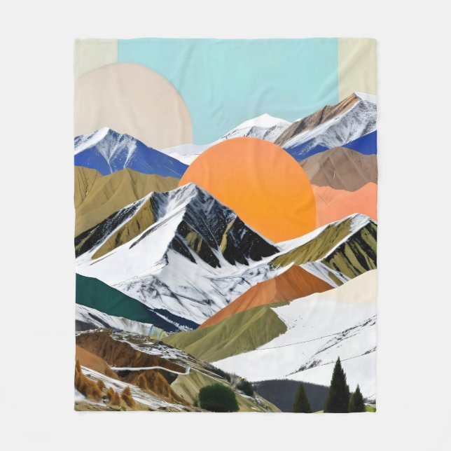 Two Suns Rising Fleece Blanket (Front)