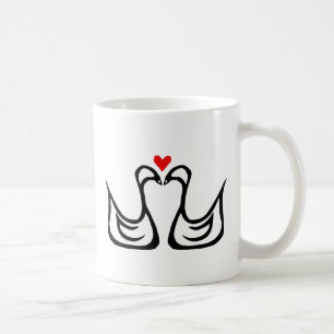 Two Swans and a Heart Mug