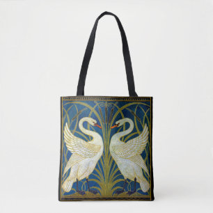 Two Swans Art Deco Tote Bag
