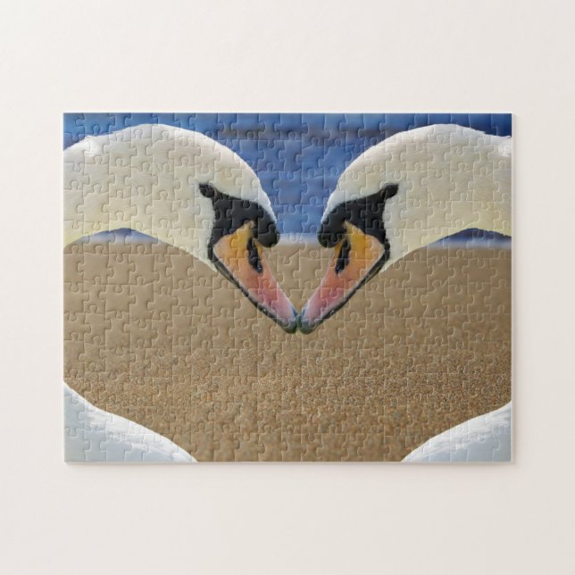 TWO SWANS IN LOVE JIGSAW PUZZLE (Horizontal)
