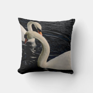 Two Swans on Lake Cushion