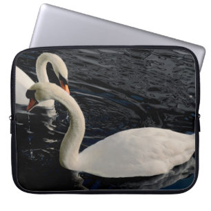 Two Swans on Lake Laptop Sleeve