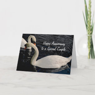 Two Swans on Lake - Personalizable Holiday Card