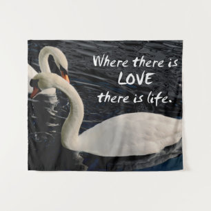 Two Swans on Lake Tapestry