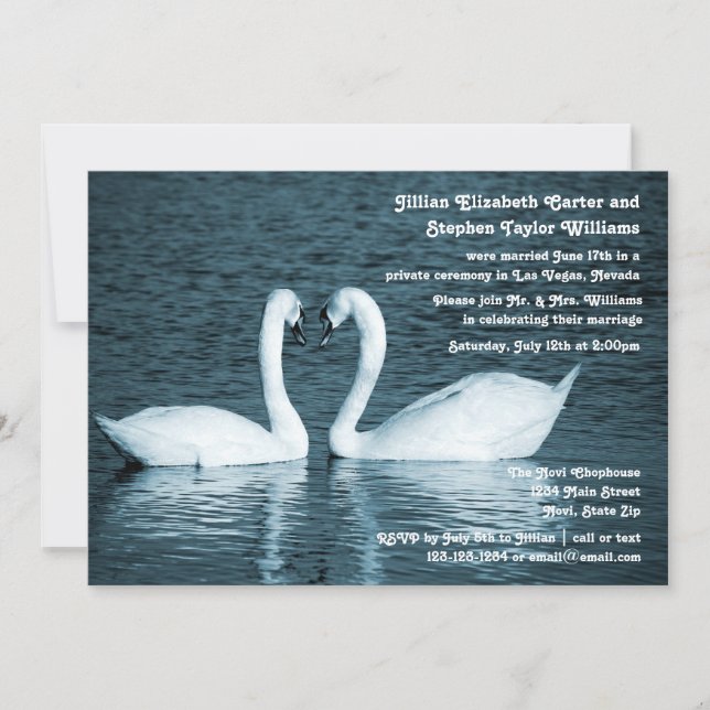 Two Swans Photo - Wedding Announcement (Front)