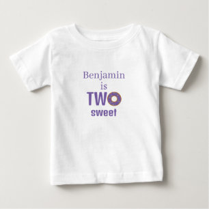 Two Sweet 2nd Birthday Purple Donut Baby T-Shirt