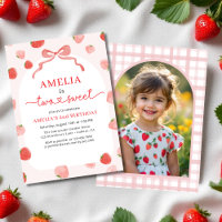 Two Sweet 2nd Bow Strawberry Photo Birthday