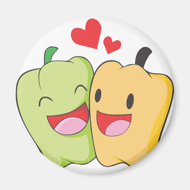 Two Sweet Bell Pepper Lovers Magnet (Front)