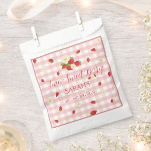 Two Sweet Berry Strawberry 2nd Birthday Party Favour Bags