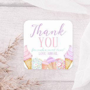 TWO Sweet Birthday Square Sticker