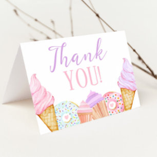 TWO Sweet Birthday Thank You Card