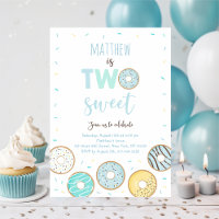 Two Sweet Blue Doughnut First Birthday