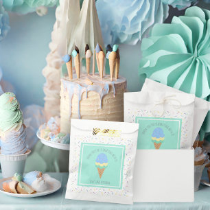 Two sweet blue ice cream cone 2nd birthday favour bags