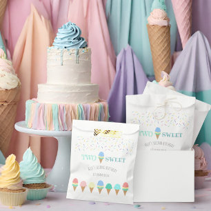 Two sweet blue ice cream cone 2nd birthday favour bags