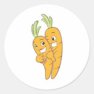 Two Sweet Carrot Lovers Classic Round Sticker