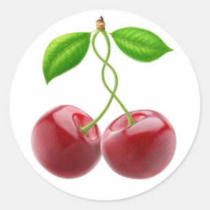 Two sweet cherries classic round sticker