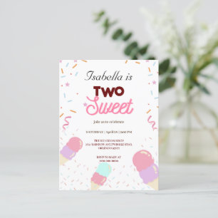 Two Sweet colourful ice cream Sprinkle 2nd Birthda Postcard