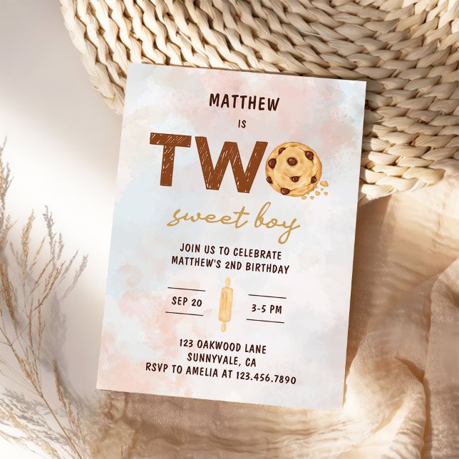 Two Sweet Cookie 2nd Birthday Party Invitation (Creator Uploaded)