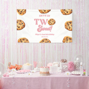 Two Sweet Cookies and Milk 2nd Birthday Party Banner