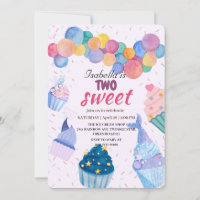 Two Sweet cup cake and mermaid 2nd Birthday Girl