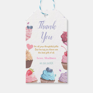 Two Sweet Cupcake 2nd Birthday Candy Party Gift Tags