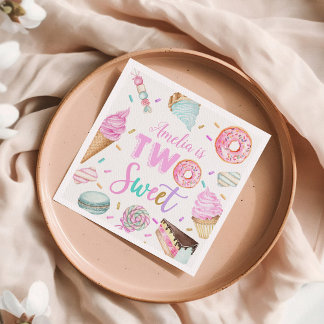 Two Sweet Dessert 2nd Birthday Paper Napkin