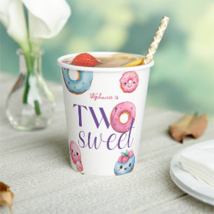 Two Sweet Donut Birthday Party Paper Cups