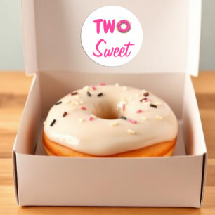 Two Sweet Doughnut 2nd Birthday Classic Round Sticker