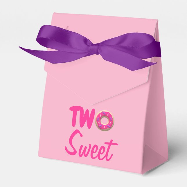 Two Sweet Doughnut 2nd Birthday Favour Box (Front Side)