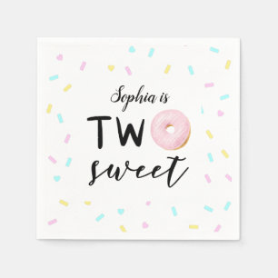 Two Sweet Doughnut 2nd Birthday Party Napkin