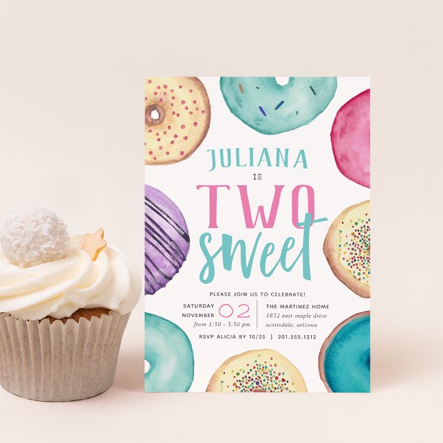 Two Sweet | Doughnut Birthday Party Invitation (Creator Uploaded)