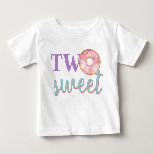 Two Sweet Doughnut Girl Second Birthday Outfit Baby T-Shirt (Front)