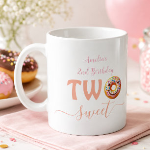 Two Sweet Doughnuts 2nd Birthday party Coffee Mug