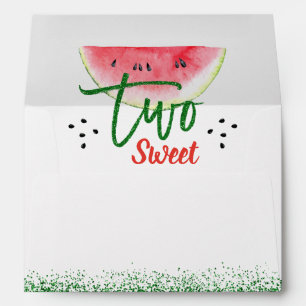 Two Sweet Glitter Watermelon for 5x7 Invitation Envelope
