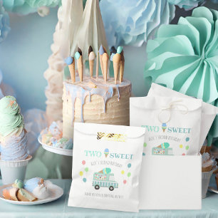 Two sweet ice cream birthday treat or favour bag