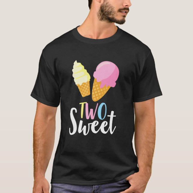 Two Sweet Ice Cream Lover Second Birthday mm T-Shirt (Front)