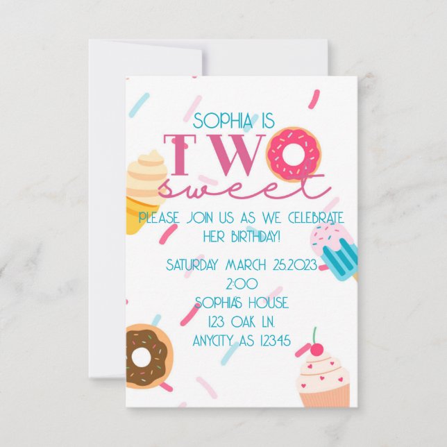 TWO sweet  Invitation (Front)