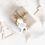 Two Sweet Party Favour Gift Tag<br><div class="desc">Display your gratitude with this gift tag to put on favours featuring watercolor/gouache style Christmas cookies with pink script and vintage style typography. This tag showcases a watercolor Christmas tree, snowman, snowflake, candy cane, and star cookies with pastel blue and pink icing and sprinkles. Customise this tag with the giver's...</div>