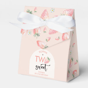 Two sweet strawberry kids birthday favour box