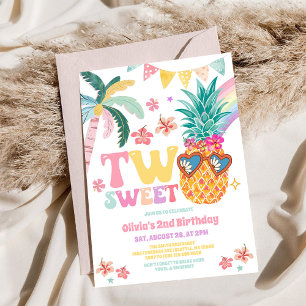 Two Sweet Summer Party 2nd Birthday Invitation