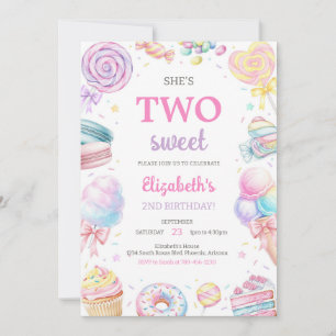 Two Sweet Sweets Candy Birthday Invitation