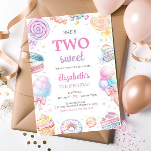 Two Sweet Sweets Candy Birthday Invitation