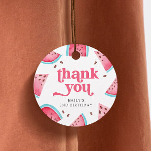 Two Sweet Watermelon 2nd Birthday Thank You Favour Tags