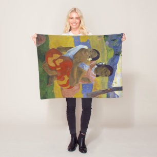 Two Tahitian Women, Gauguin Fleece Blanket